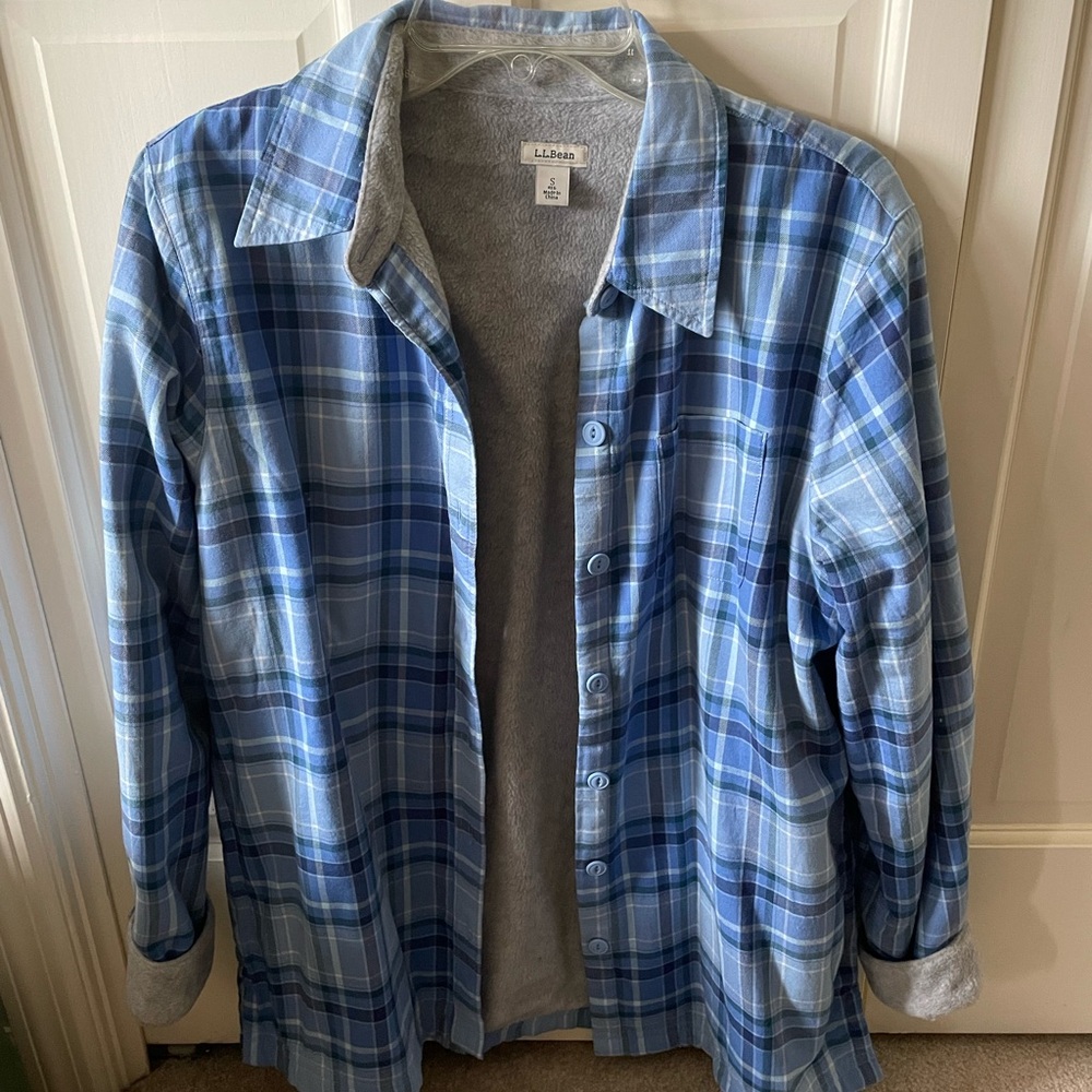 L.L. Bean Blue and Gray Plaid Shirt